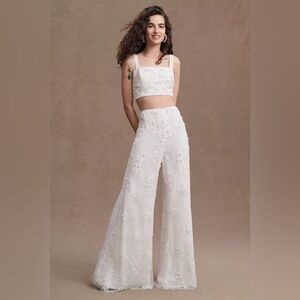 BHLDN Mira Embellished Wide-Leg Pant Bridal Set